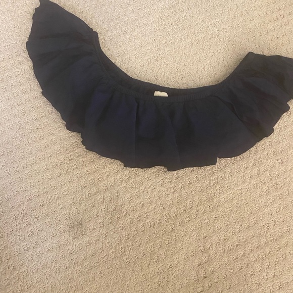 L*Space Hey Girl Navy Ruffle Bikini Top - Picture 2 of 3